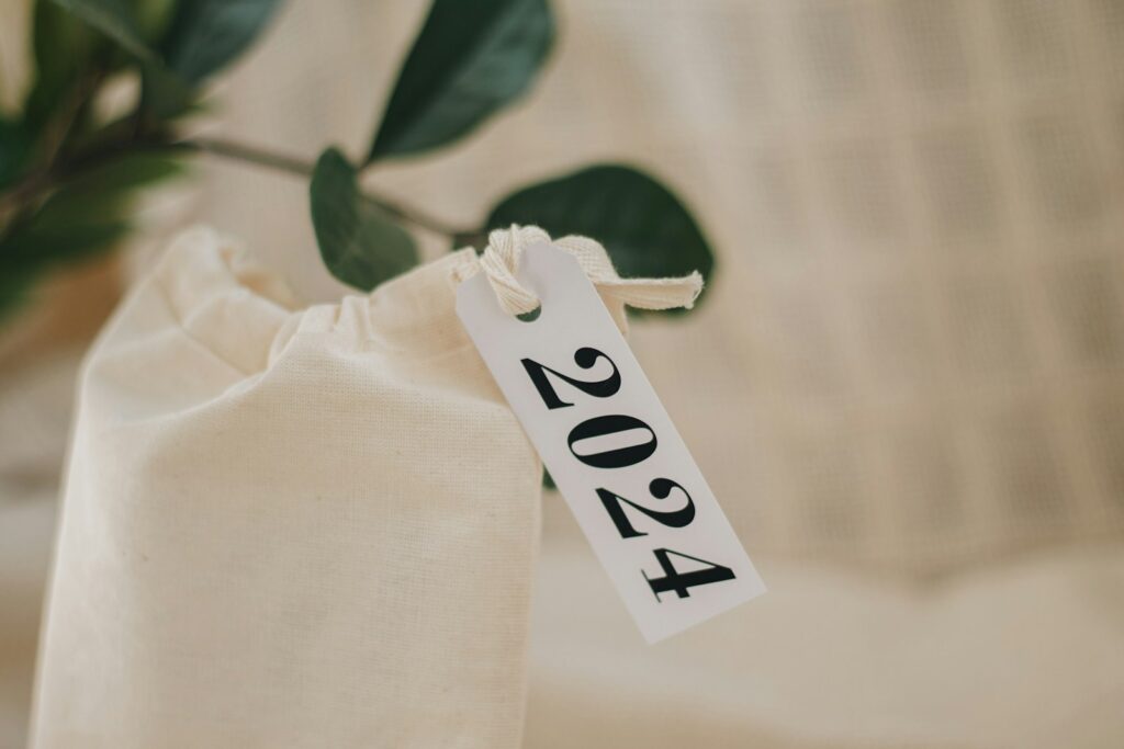 A close up of a bag with a tag on it