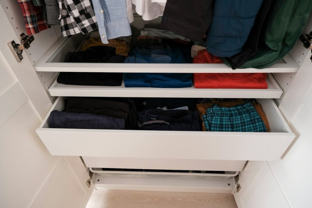 A closet full of clothes