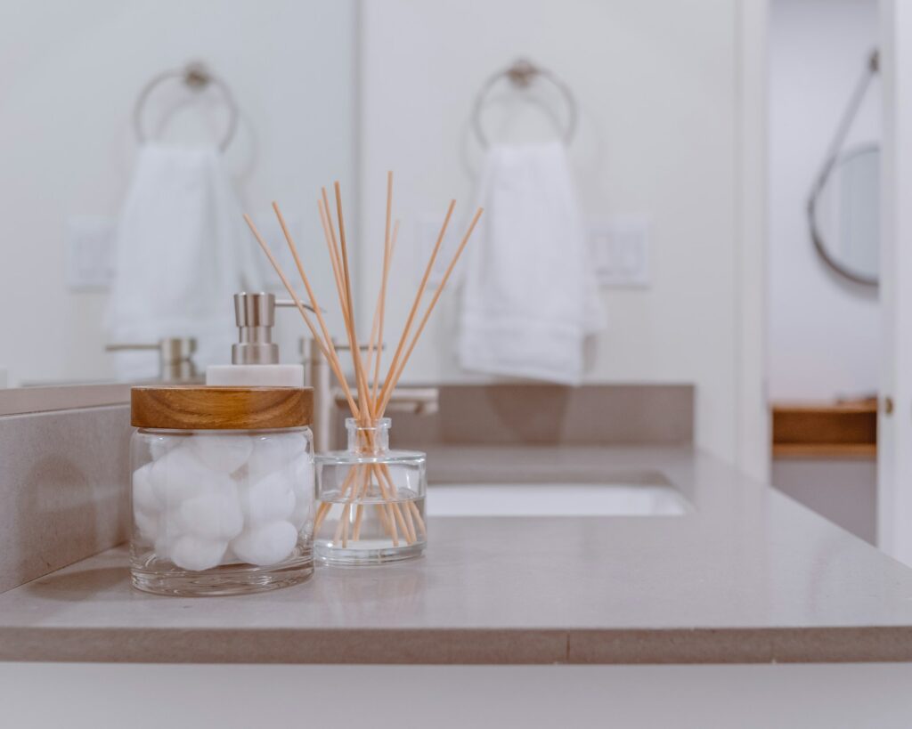 Clear glass jar with brown sticks