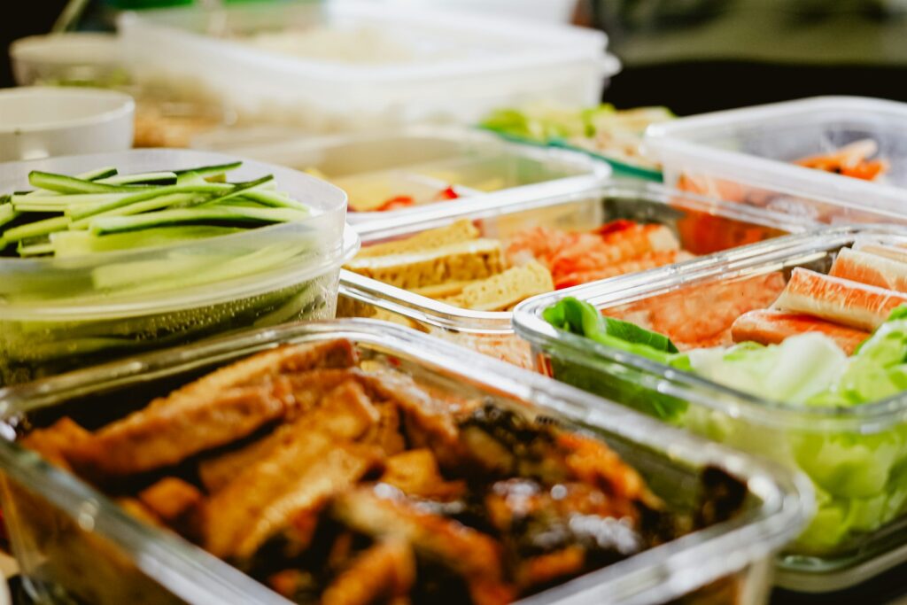 A table topped with lots of different types of food.