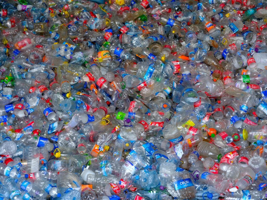 A pile of plastic bottles.