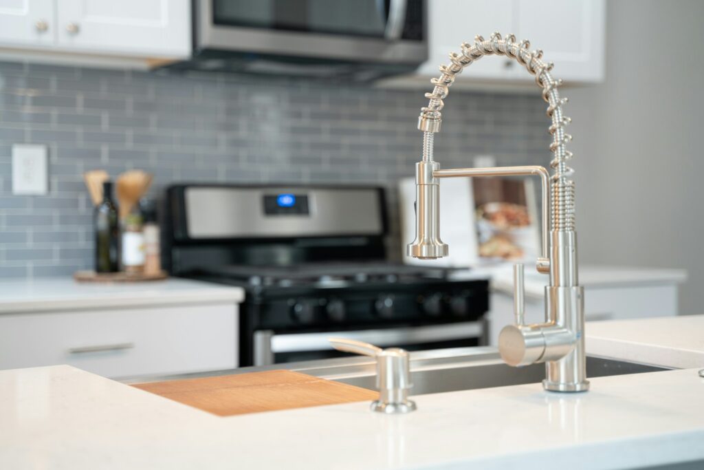 Silver and black coffee maker.