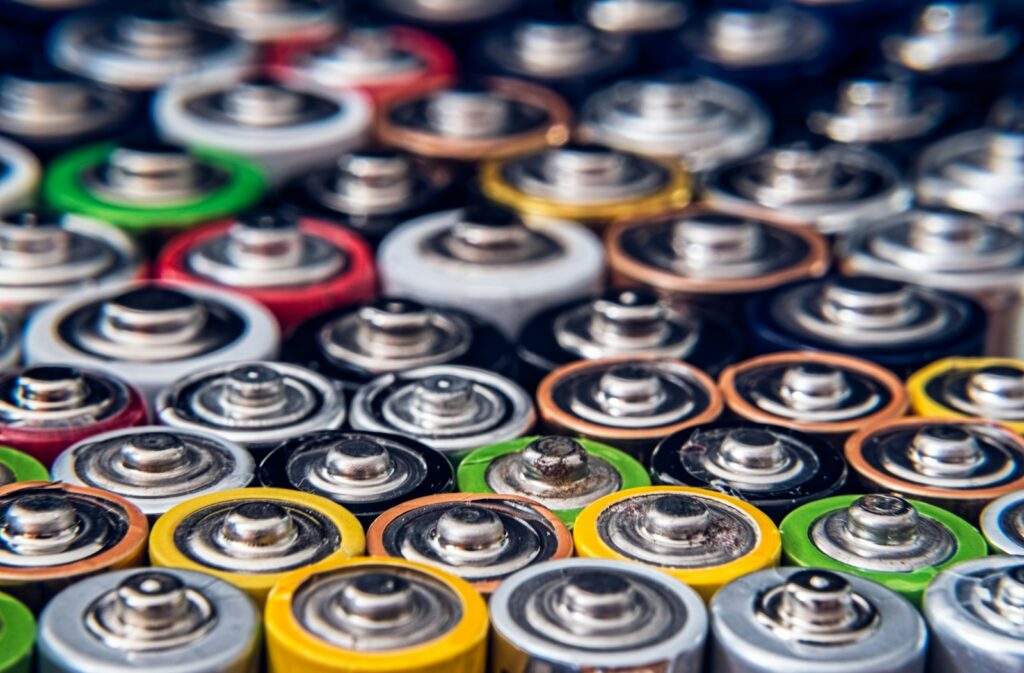 Brown green and blue round buttons.